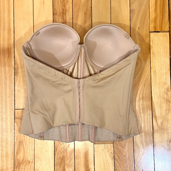 Vintage 90s nude / tan strapless bustier - Picture 3 of 5